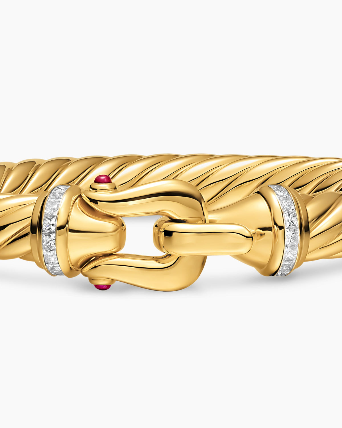 David Yurman Cablespira Flex Buckle Bracelet in 18K Yellow Gold with Diamonds, 9mm David Yurman Women’s