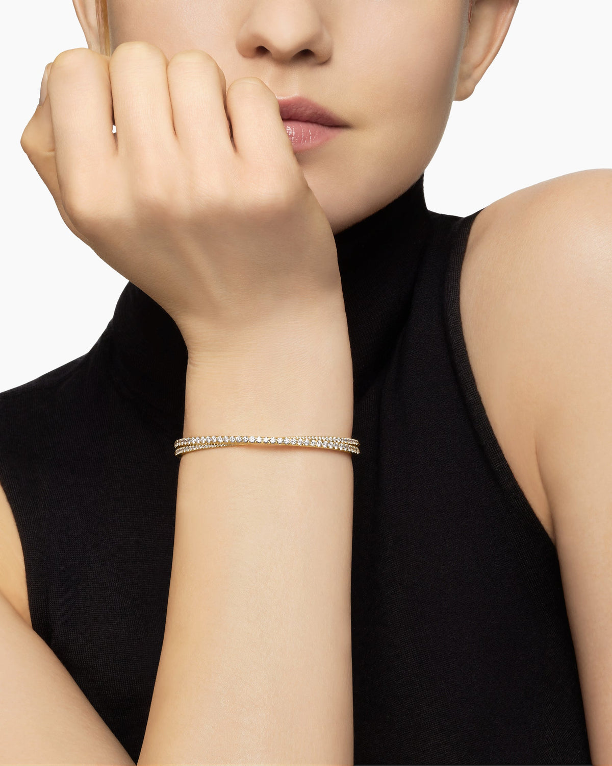 David Yurman Pavé Crossover Two Row Bracelet David Yurman Women’s