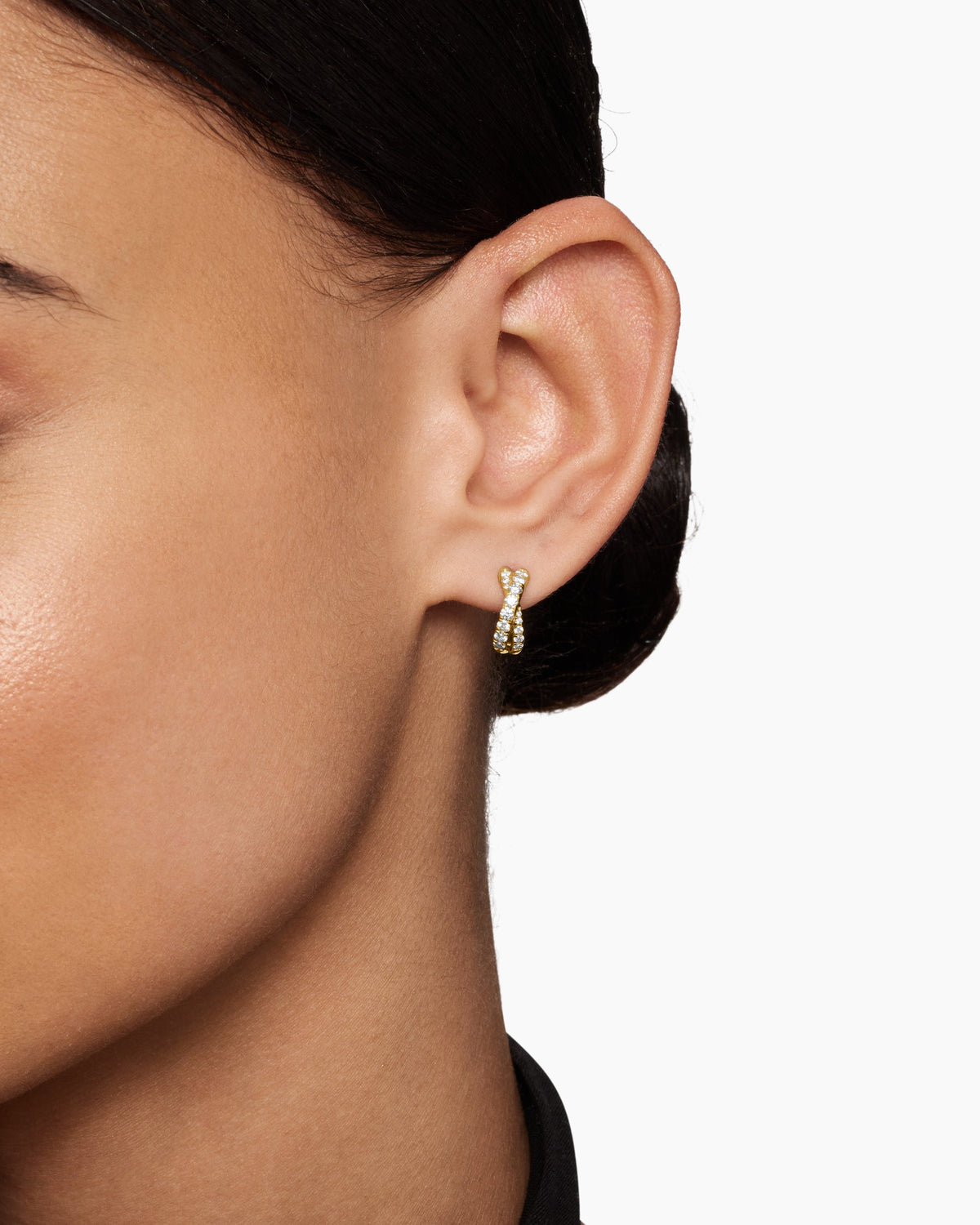 David Yurman Pavé Crossover Hoop Earrings David Yurman Women’s