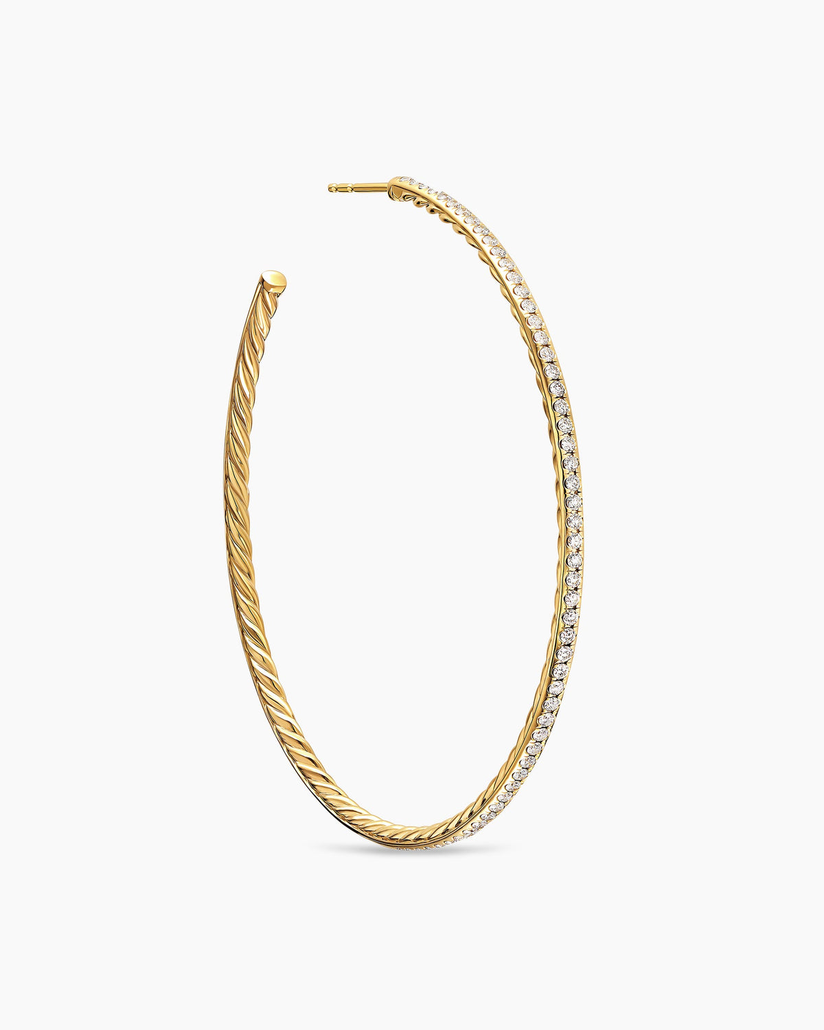 David Yurman Pavé Hoop Earrings in 18K Yellow Gold with Diamonds, 63.5mm David Yurman Women’s