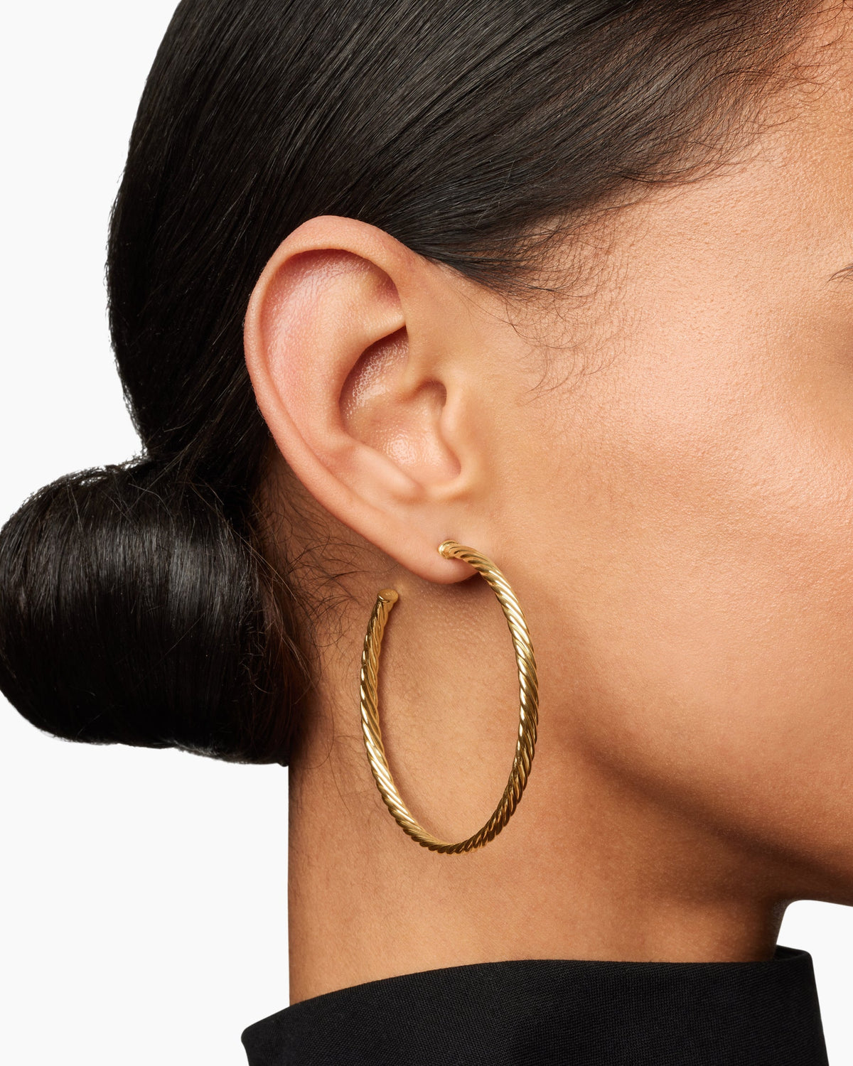 David Yurman Cablespira® Hoop Earrings in 18K Yellow Gold, 2in David Yurman Women’s