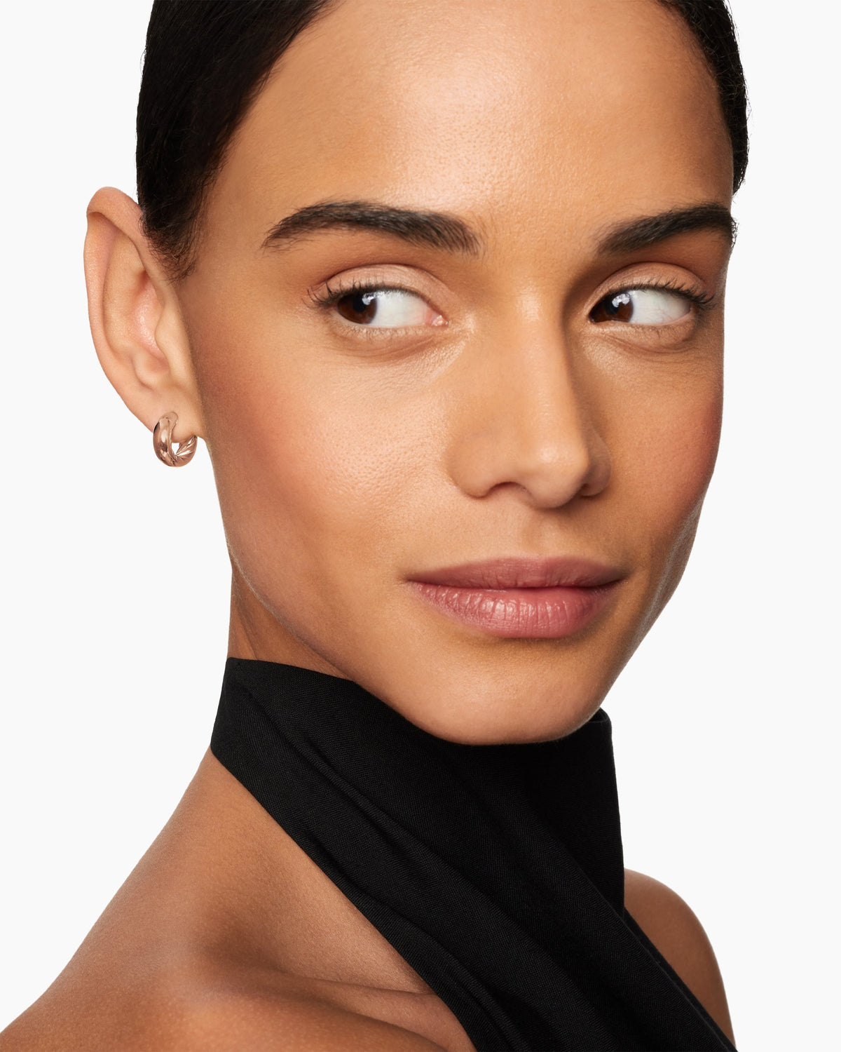 David Yurman DY Mercer® Micro Hoop Earrings in 18K Rose Gold, 13.4mm David Yurman Women’s
