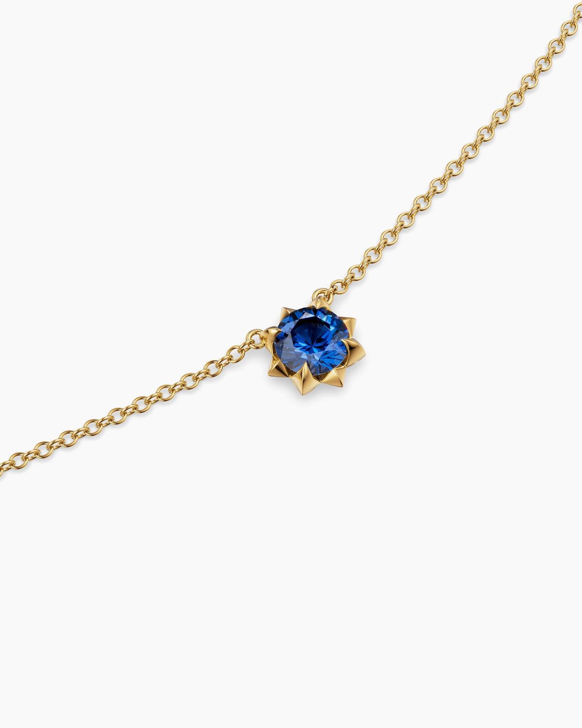 David Yurman Petite Pavé Pendant Necklace in 18K Yellow Gold with Blue Sapphire, 5mm David Yurman Women’s