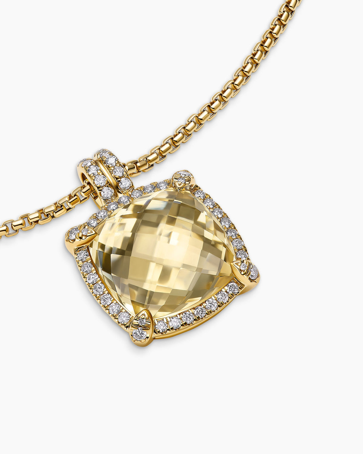 David Yurman Chatelaine Pavé Bezel Pendant Necklace David Yurman Women’s