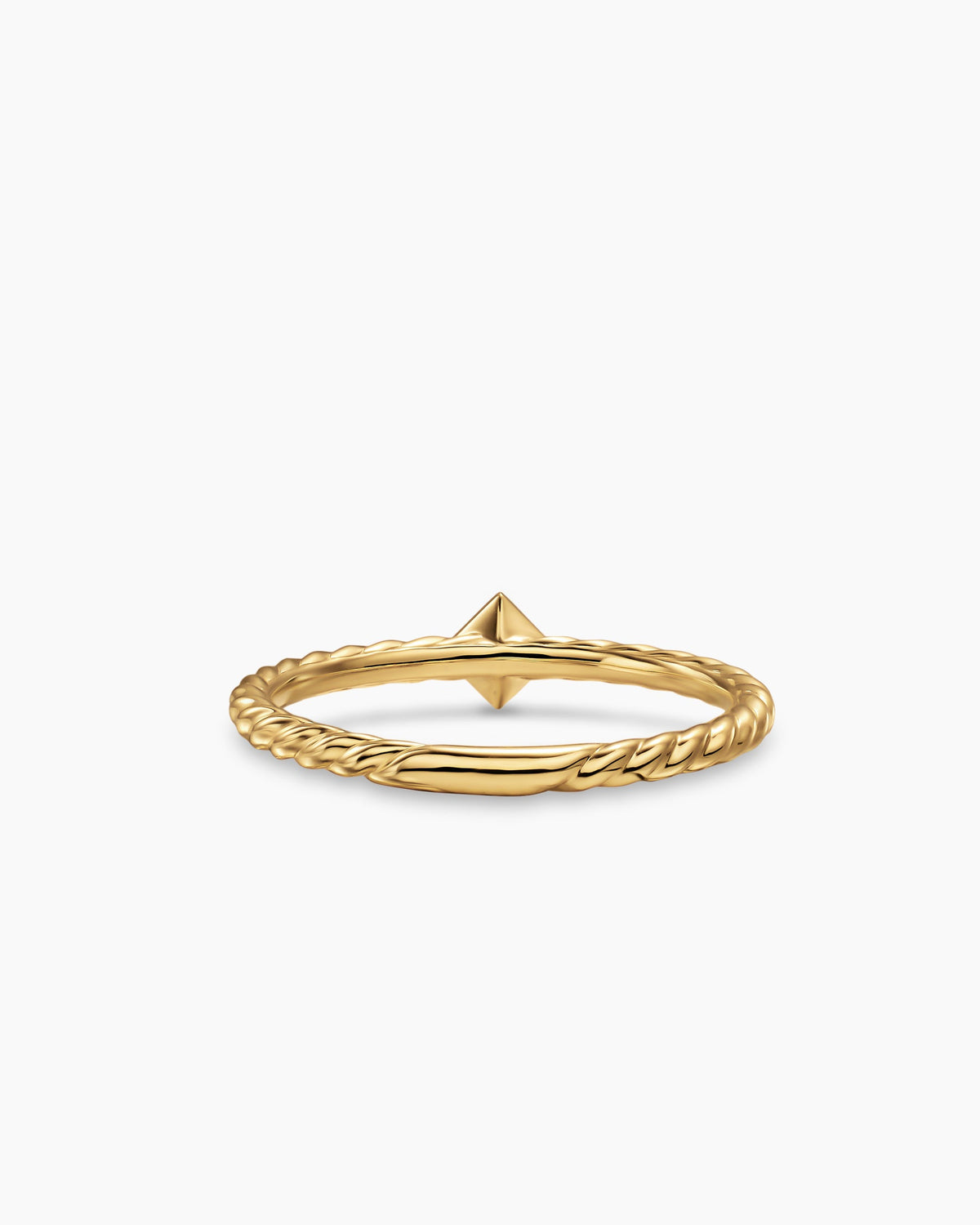 David Yurman Cable Stack Ring in 18K Yellow Gold with Diamond, 1.7mm David Yurman Women’s