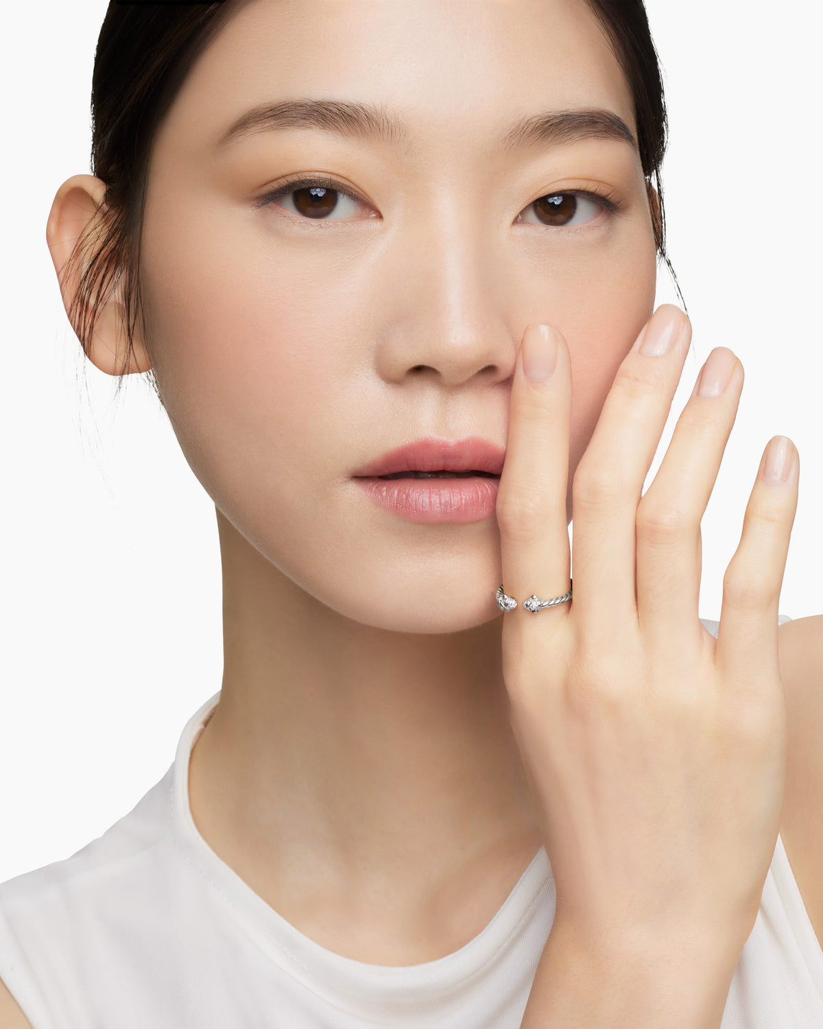 David Yurman Renaissance Ring in 18K White Gold with Diamonds, 2.3mm David Yurman Women’s