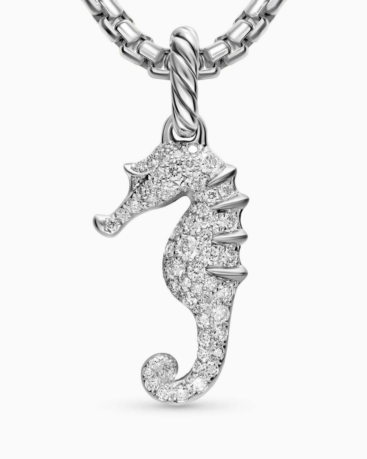 David Yurman Seahorse Amulet in Sterling Silver with Diamonds, 22mm David Yurman Women’s