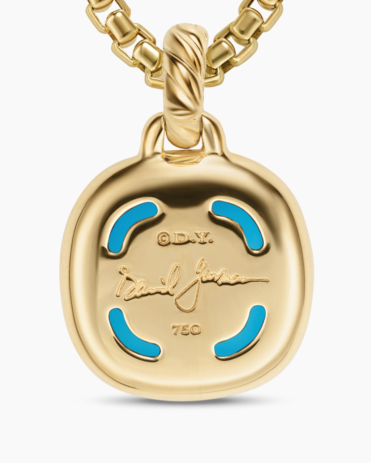 David Yurman Albion® Pendant in 18K Yellow Gold with Turquoise and Diamonds, 11mm David Yurman Women’s