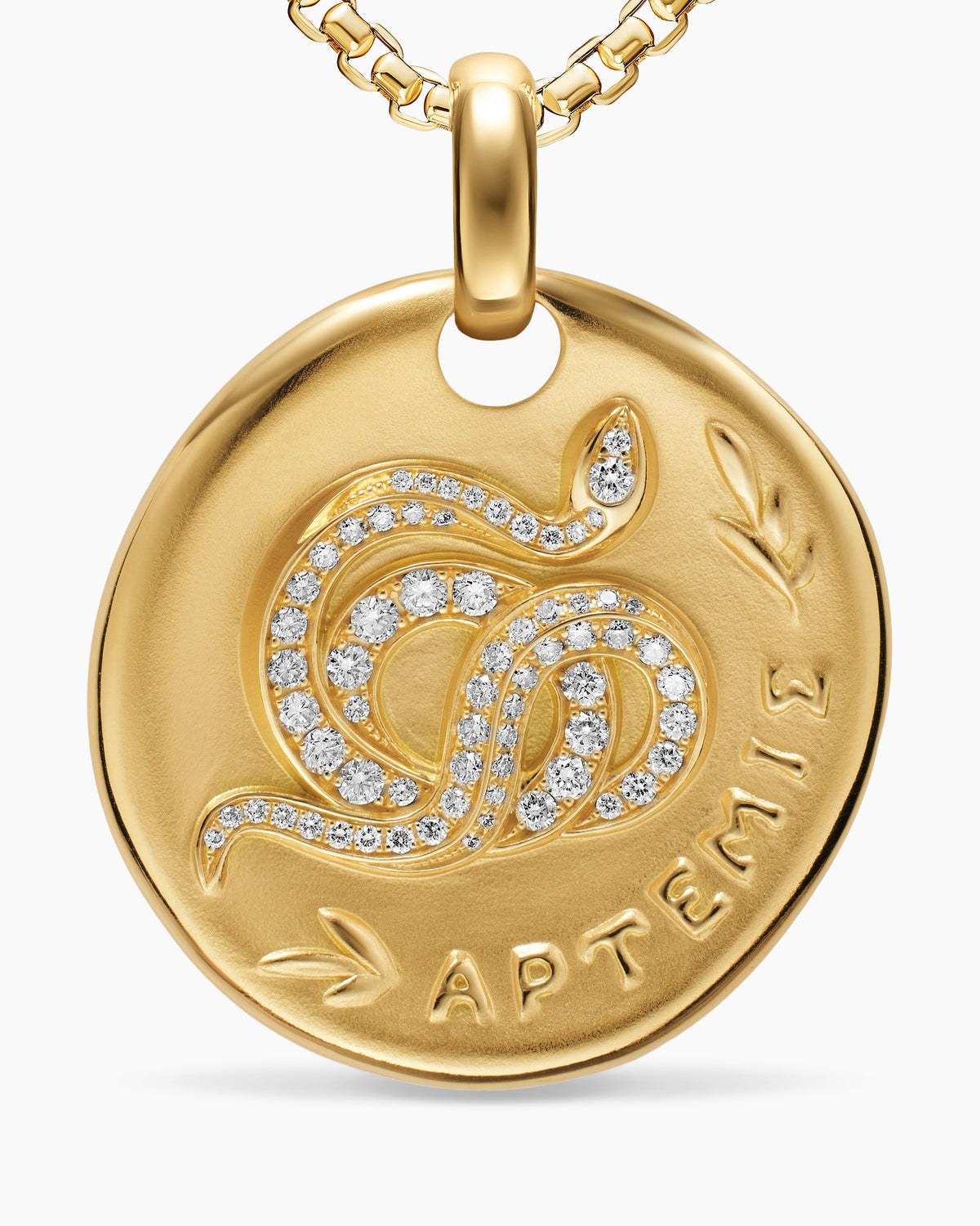 David Yurman Artemis Medallion Amulet in 18K Yellow Gold with Diamonds, 28.3mm David Yurman Women’s