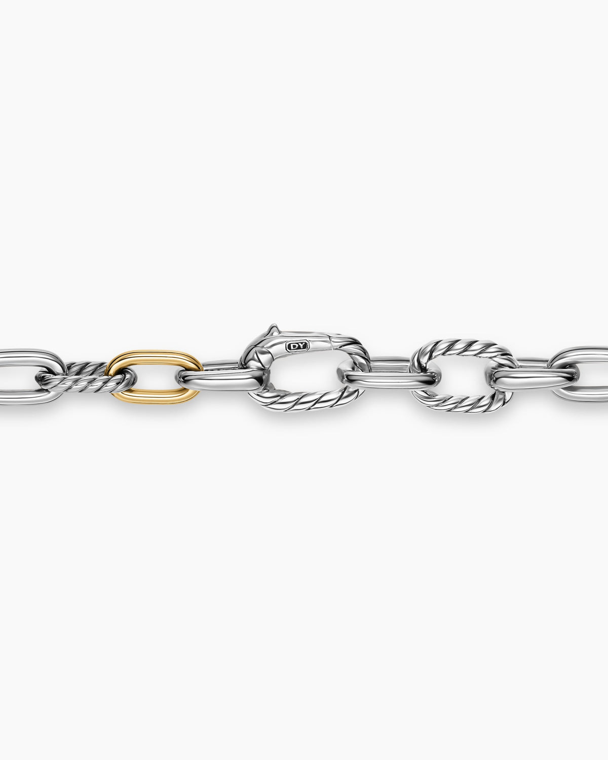 David Yurman Mens DY Madison Chain Necklace in Sterling Silver with 18K Yellow Gold, 6mm David Yurman Men’s