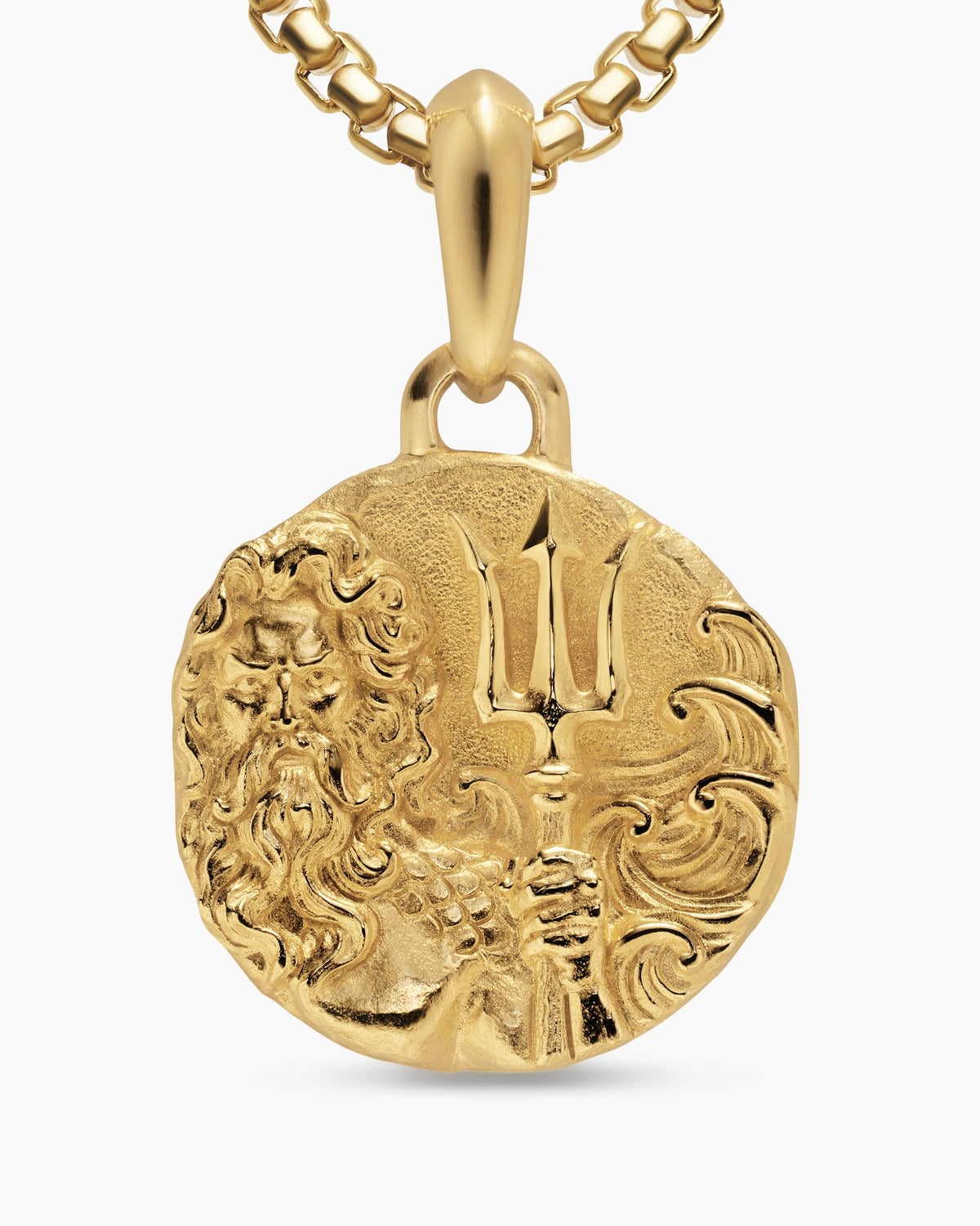 David Yurman Mens Poseidon Amulet in 18K Yellow Gold, 24mm David Yurman Men’s