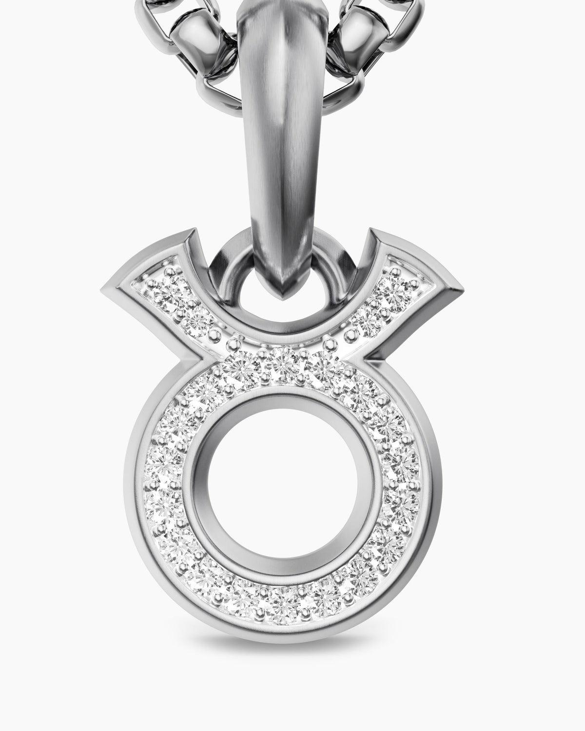 David Yurman Mens Taurus Amulet in Sterling Silver with Diamonds, 14.5mm David Yurman Men’s