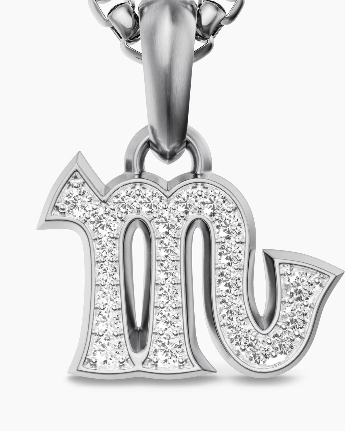 David Yurman Mens Scorpio Amulet in Sterling Silver with Diamonds, 16mm David Yurman Men’s