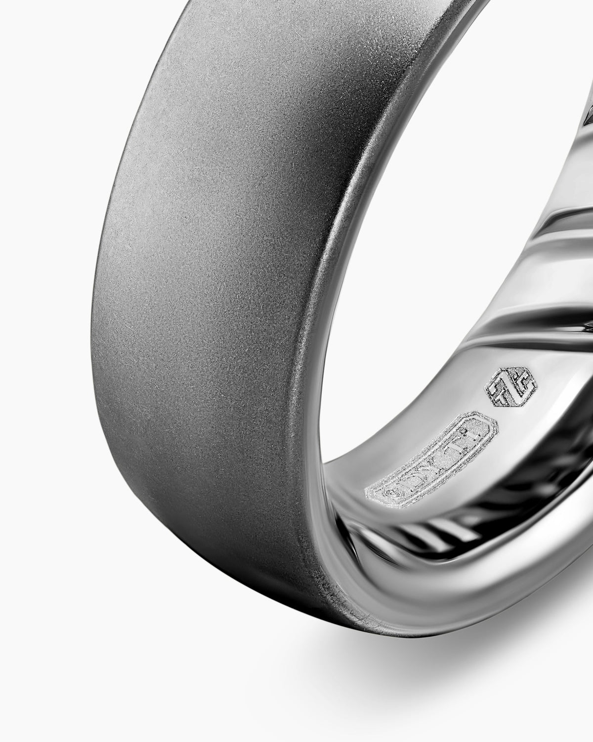 David Yurman Mens Streamline Band Ring in Anthracite Titanium, 7.6mm David Yurman Men’s|Wedding