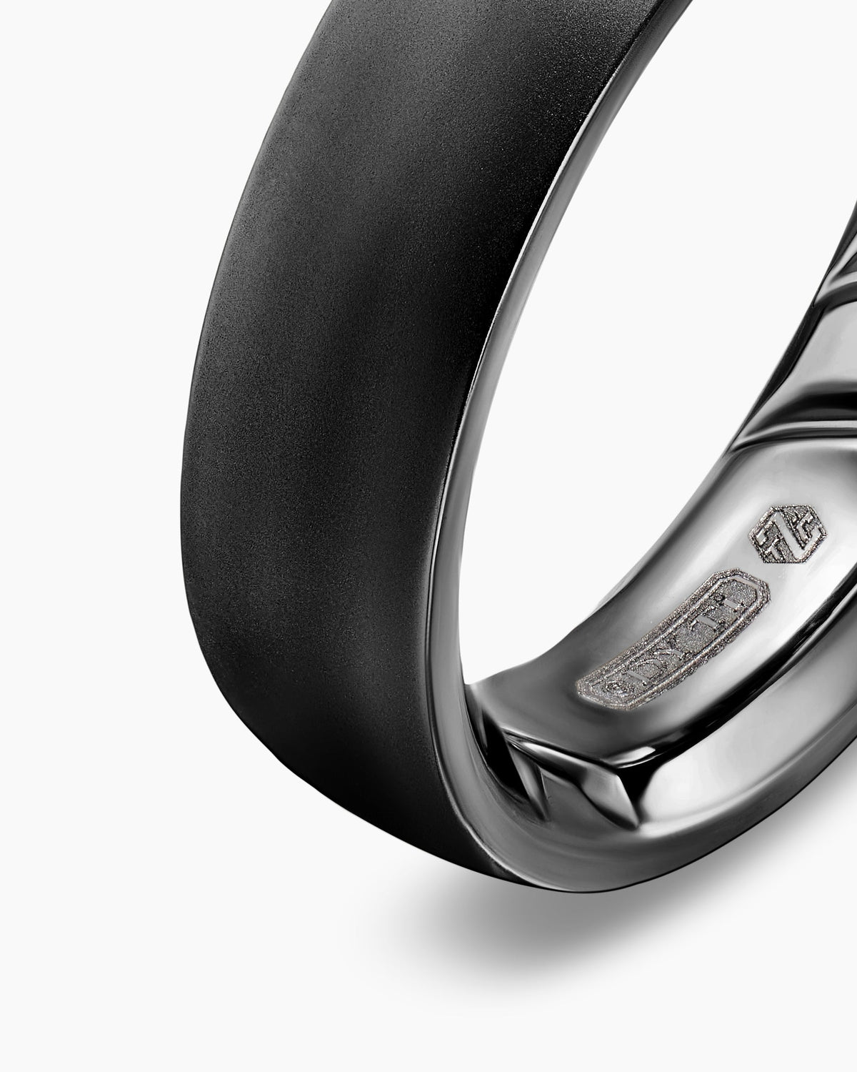 David Yurman Mens Streamline Band Ring in Black Titanium, 6.2mm David Yurman Men’s|Wedding