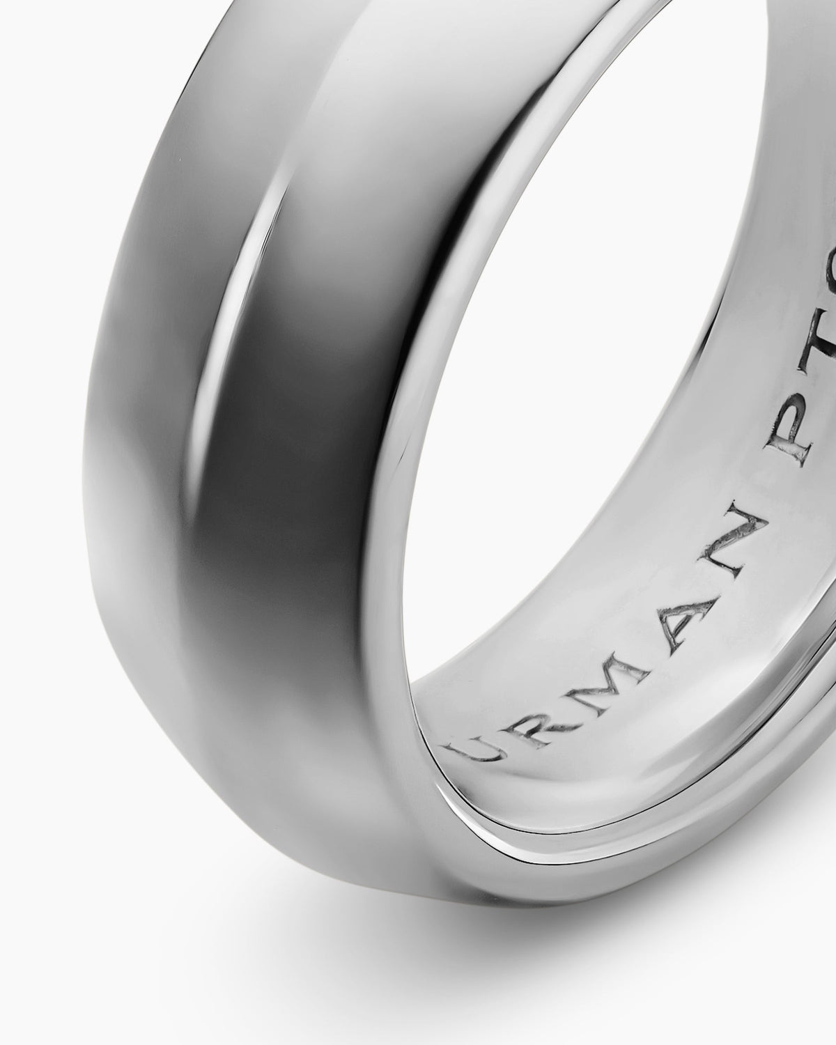 David Yurman Mens Knife Edge Band Ring in Platinum, 8mm David Yurman Men’s|Wedding