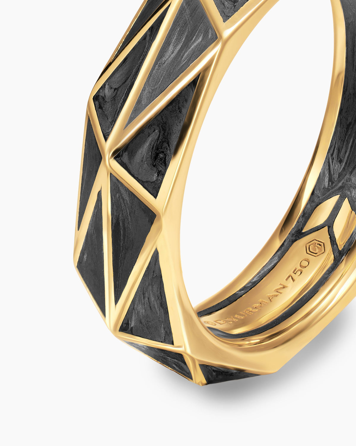 David Yurman Mens Faceted Band Ring in 18K Yellow Gold, 6mm David Yurman Men’s