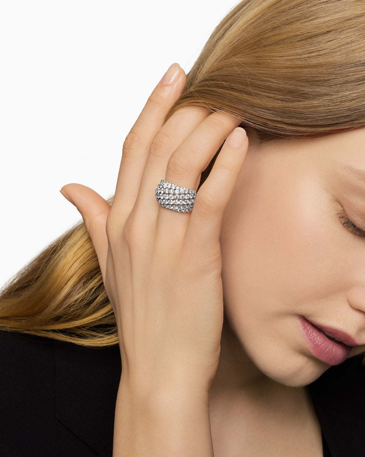 David Yurman Floating Diamonds Ring in White Gold David Yurman High Jewelry