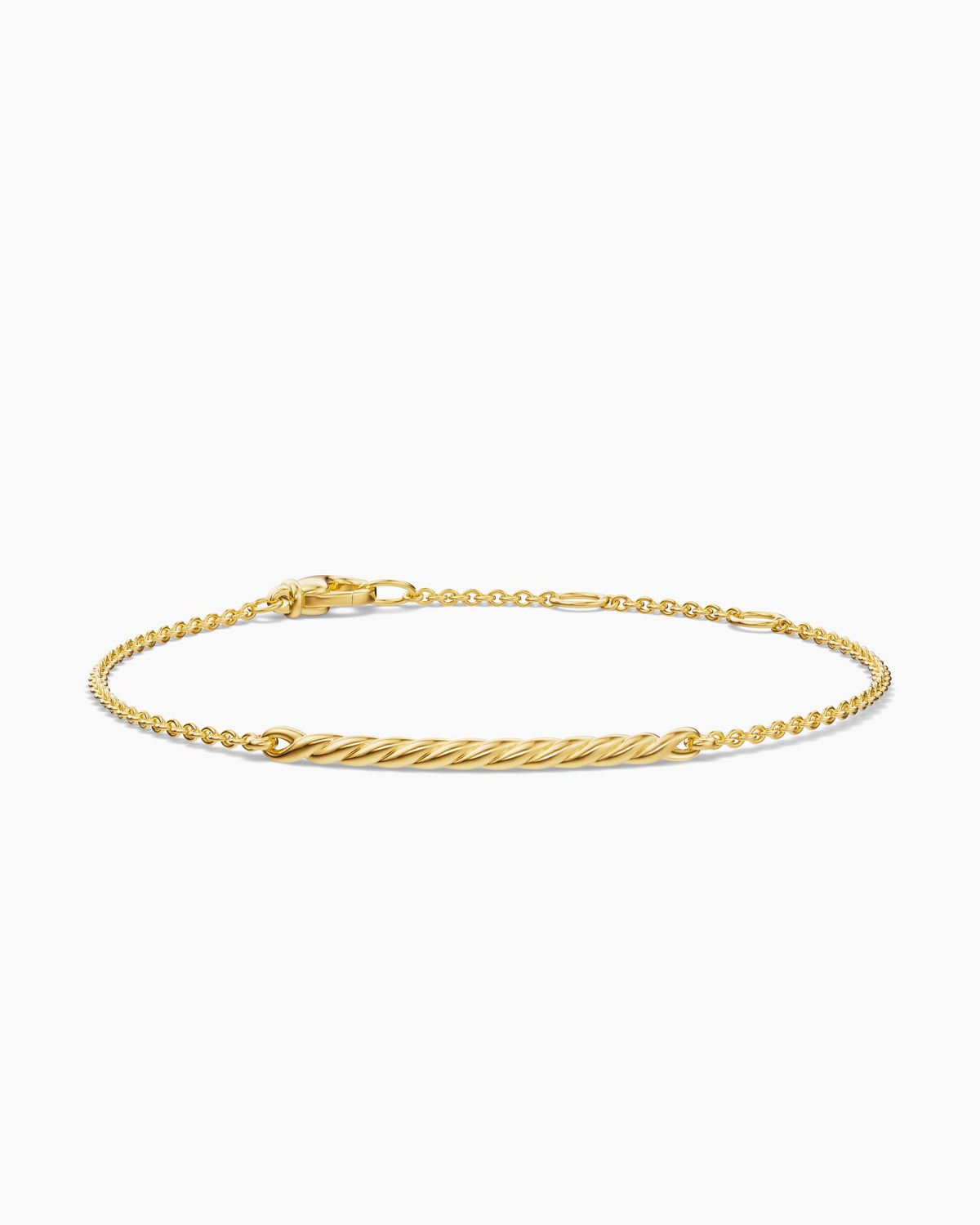 David Yurman Sculpted Cable Bar Chain Bracelet in 18K Yellow Gold, 2mm David Yurman Women’s