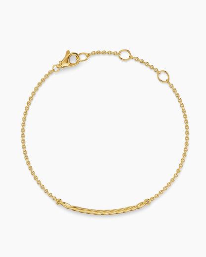 David Yurman Sculpted Cable Bar Chain Bracelet in 18K Yellow Gold, 2mm David Yurman Women’s