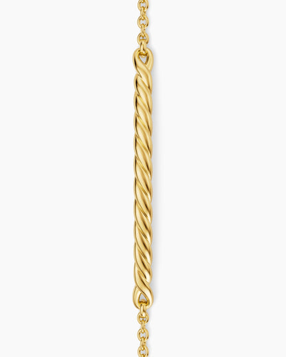 David Yurman Sculpted Cable Bar Chain Bracelet in 18K Yellow Gold, 2mm David Yurman Women’s