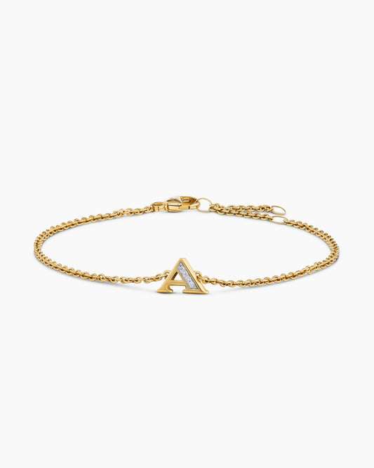 David Yurman Petite Pavé Initial Chain Bracelet David Yurman Women’s