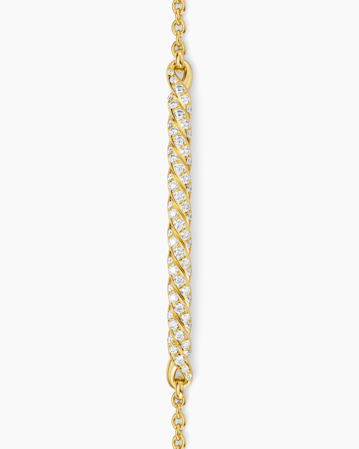 David Yurman Sculpted Cable Bar Chain Bracelet in 18K Yellow Gold with Diamonds, 2mm David Yurman Women’s