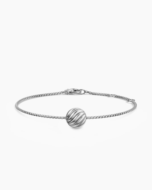 David Yurman Sculpted Cable Center Station Chain Bracelet in Sterling Silver, 10mm David Yurman Women’s