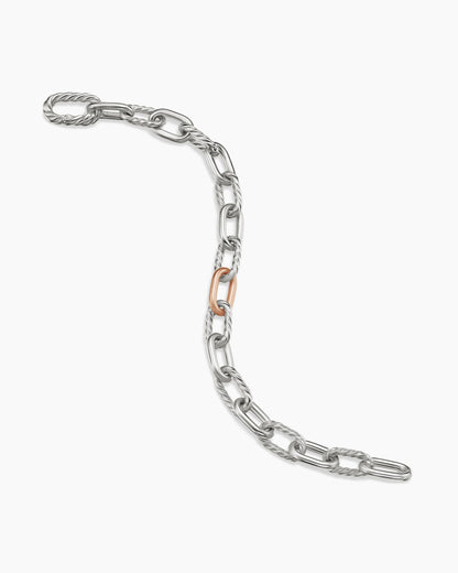 David Yurman DY Madison Chain Bracelet in Sterling Silver with 18K Rose Gold, 8.5mm David Yurman Women’s