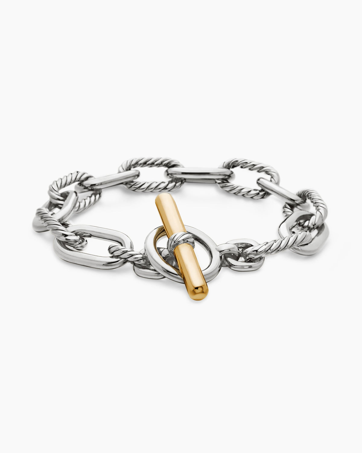 David Yurman DY Madison Toggle Chain Bracelet in Sterling Silver with 18K Yellow Gold, 11mm David Yurman Women’s