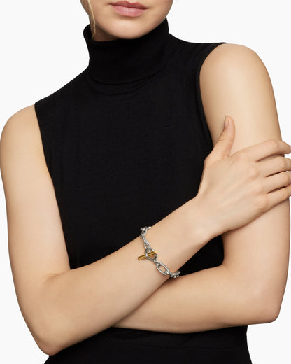David Yurman DY Madison Toggle Chain Bracelet in Sterling Silver with 18K Yellow Gold, 11mm David Yurman Women’s