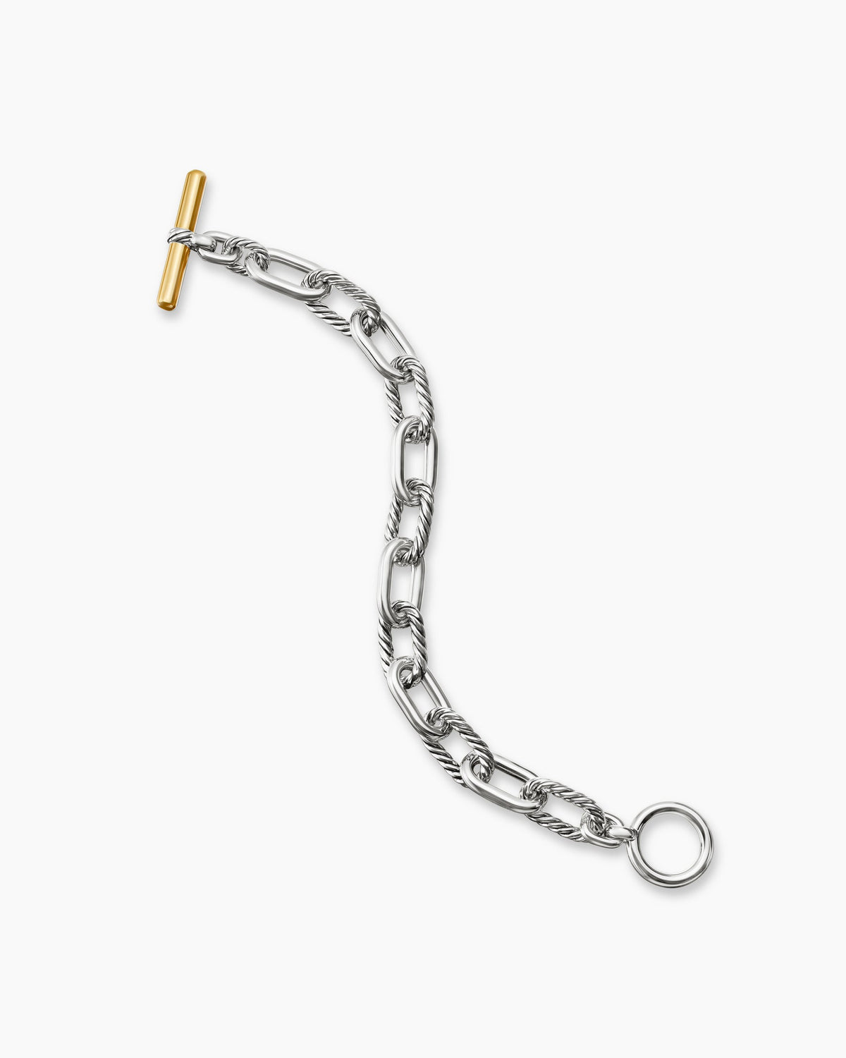 David Yurman DY Madison Toggle Chain Bracelet in Sterling Silver with 18K Yellow Gold, 11mm David Yurman Women’s