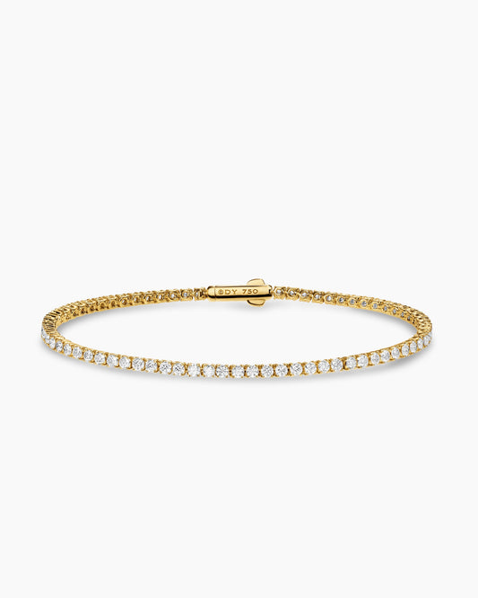 David Yurman Mini Tennis Bracelet in 18K Yellow Gold with Diamonds, 2mm David Yurman Women’s