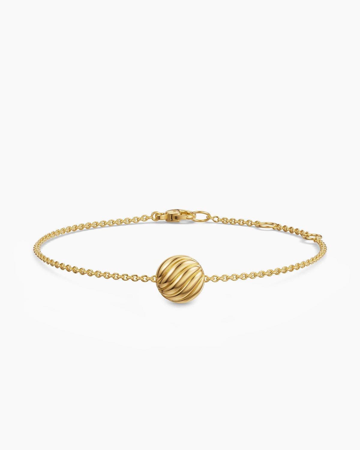 David Yurman Sculpted Cable Center Station Chain Bracelet in 18K Yellow Gold, 10mm David Yurman Women’s