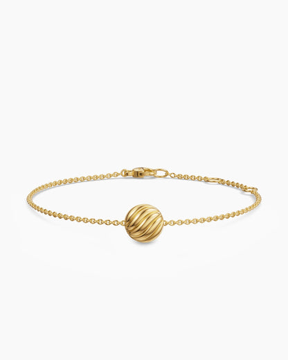 David Yurman Sculpted Cable Center Station Chain Bracelet in 18K Yellow Gold, 10mm David Yurman Women’s