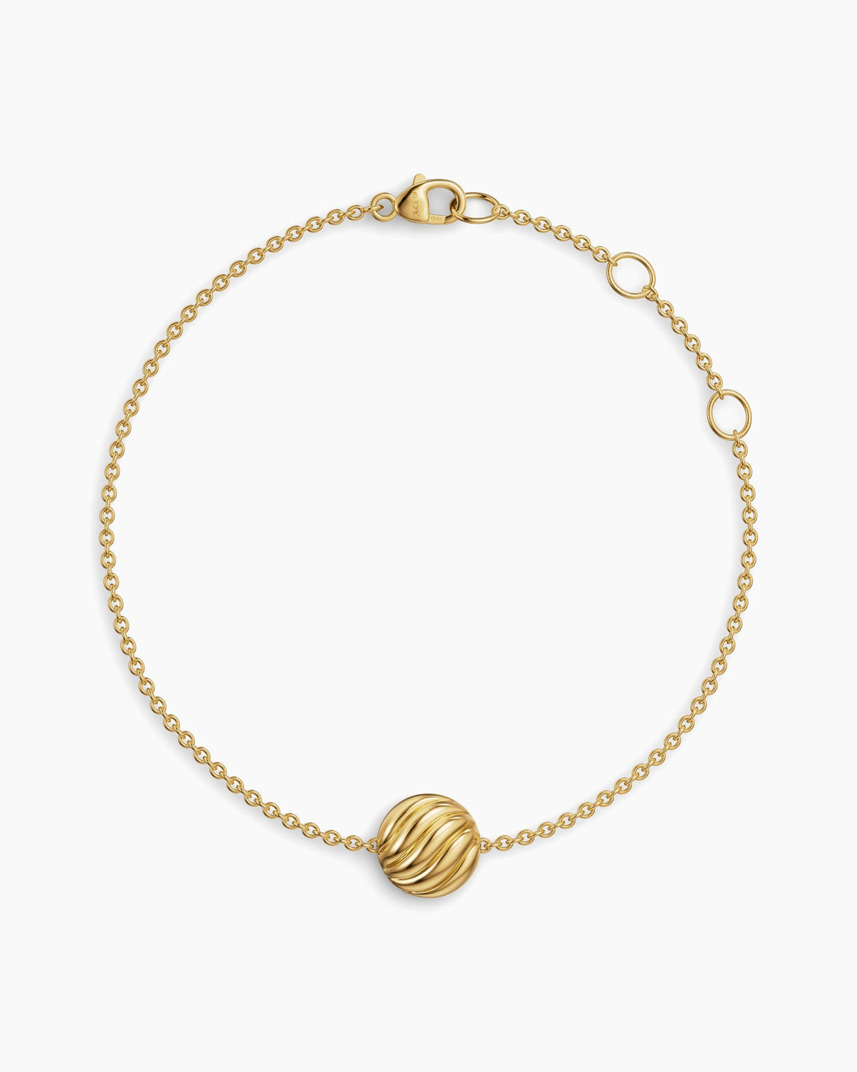 David Yurman Sculpted Cable Center Station Chain Bracelet in 18K Yellow Gold, 10mm David Yurman Women’s