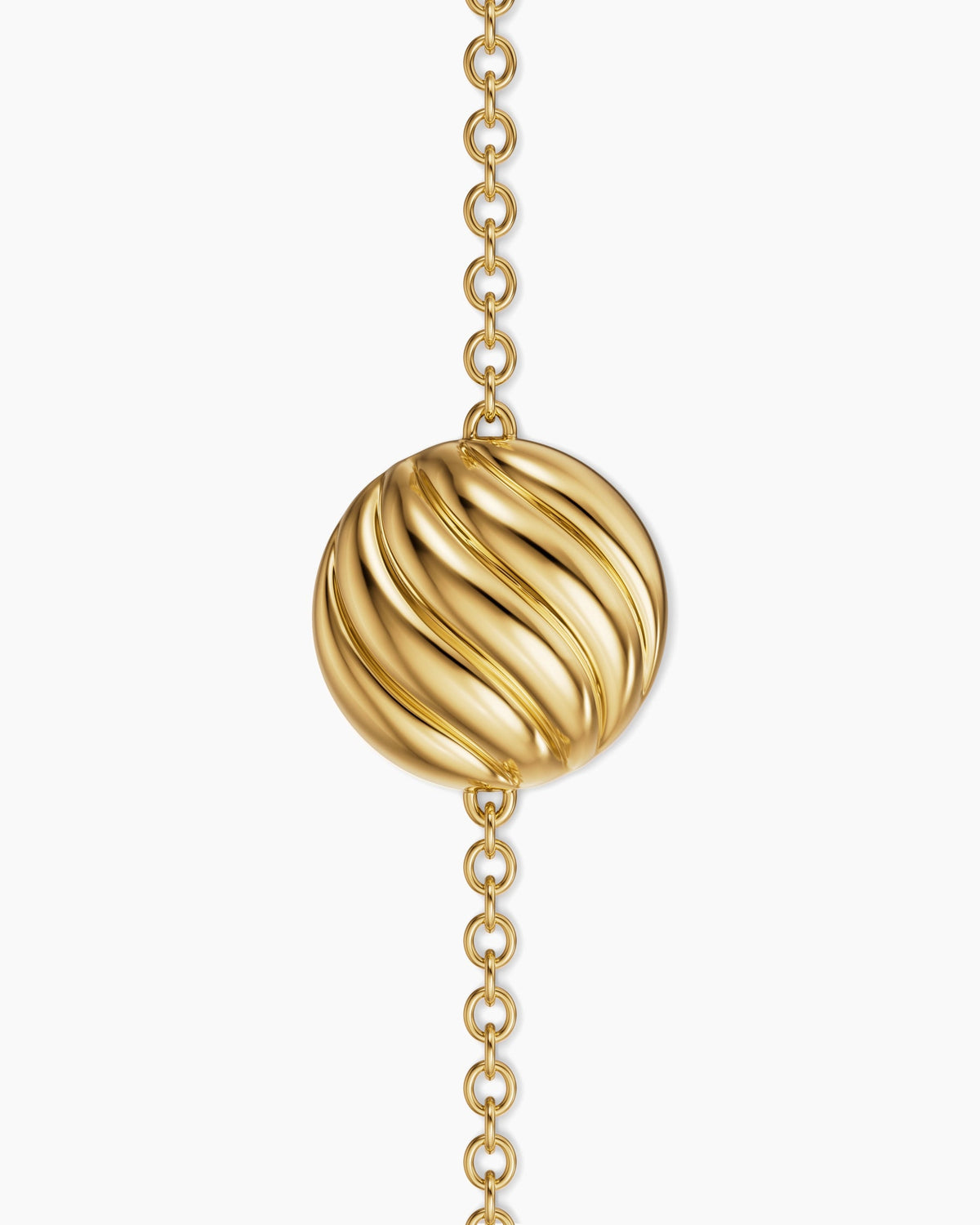 David Yurman Sculpted Cable Center Station Chain Bracelet in 18K Yellow Gold, 10mm David Yurman Women’s