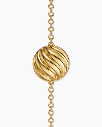 David Yurman Sculpted Cable Center Station Chain Bracelet in 18K Yellow Gold, 10mm David Yurman Women’s