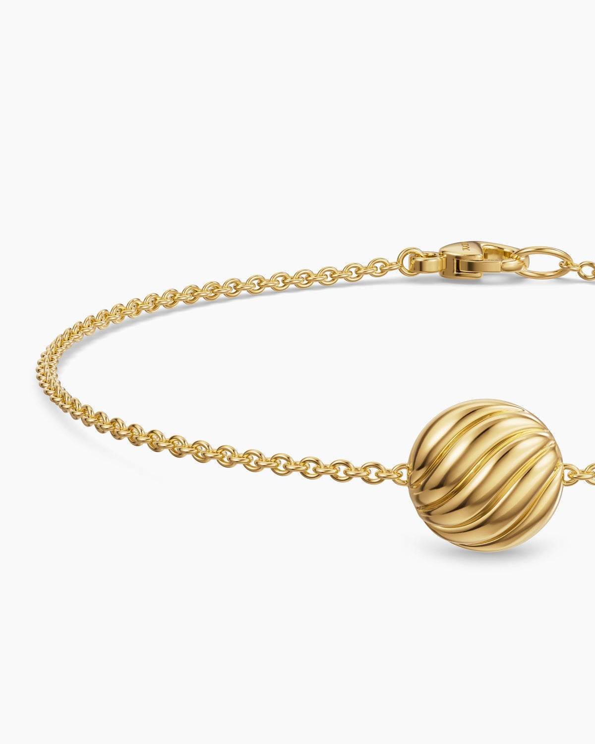David Yurman Sculpted Cable Center Station Chain Bracelet in 18K Yellow Gold, 10mm David Yurman Women’s