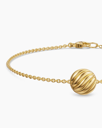 David Yurman Sculpted Cable Center Station Chain Bracelet in 18K Yellow Gold, 10mm David Yurman Women’s