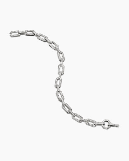 David Yurman Pavé Chain Bracelet in 18K White Gold, 7mm David Yurman Women’s