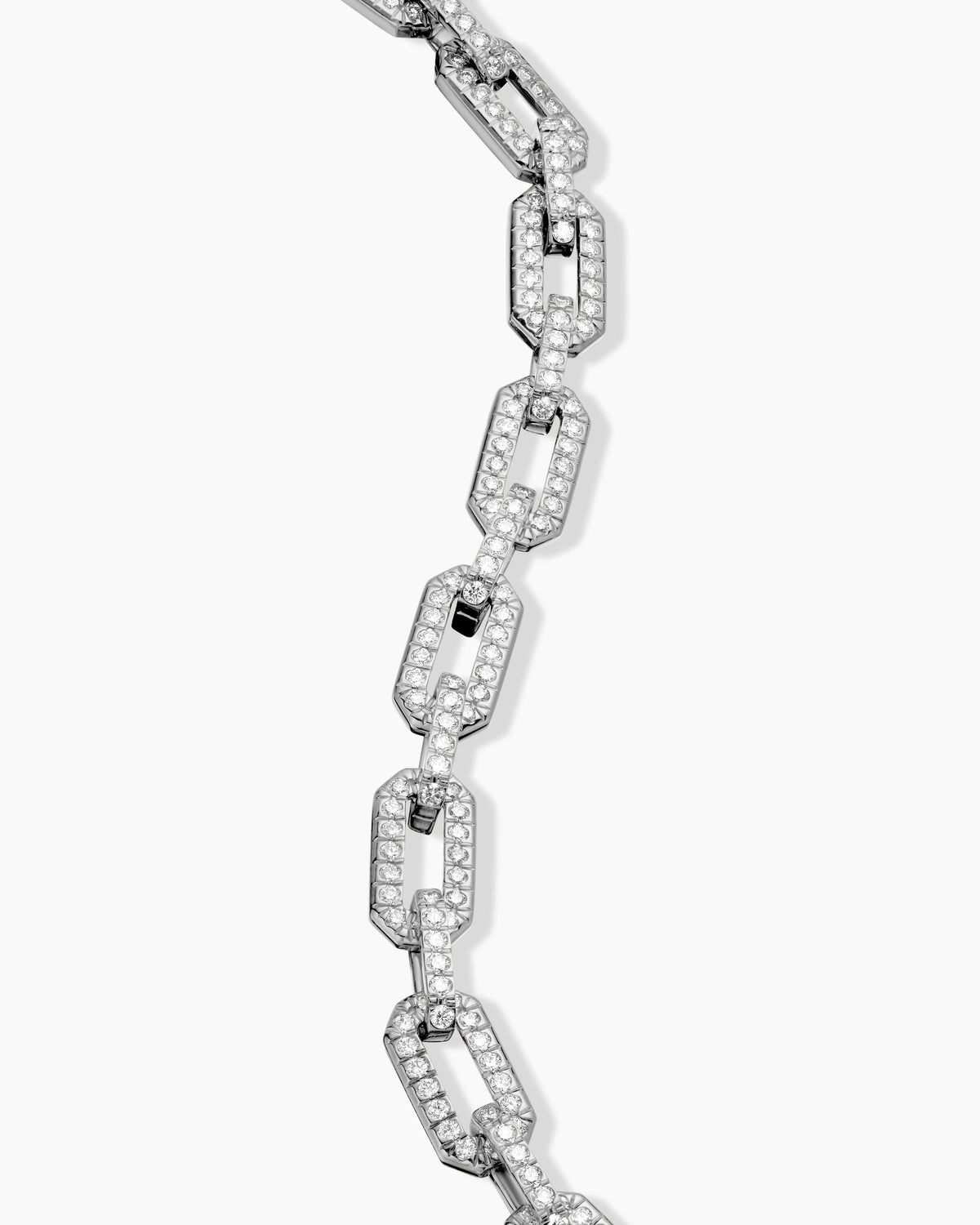 David Yurman Pavé Chain Bracelet in 18K White Gold, 7mm David Yurman Women’s