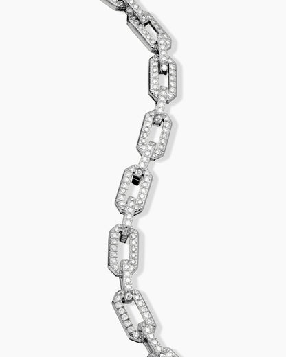 David Yurman Pavé Chain Bracelet in 18K White Gold, 7mm David Yurman Women’s