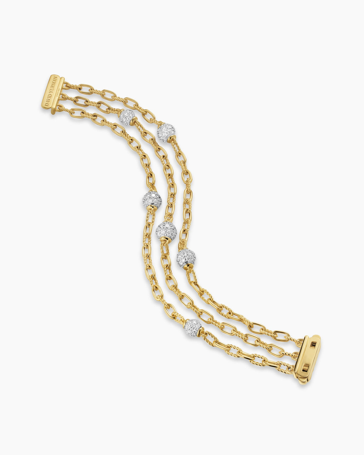 David Yurman DY Madison Pavé Bead Multi Row Chain Bracelet David Yurman Women’s