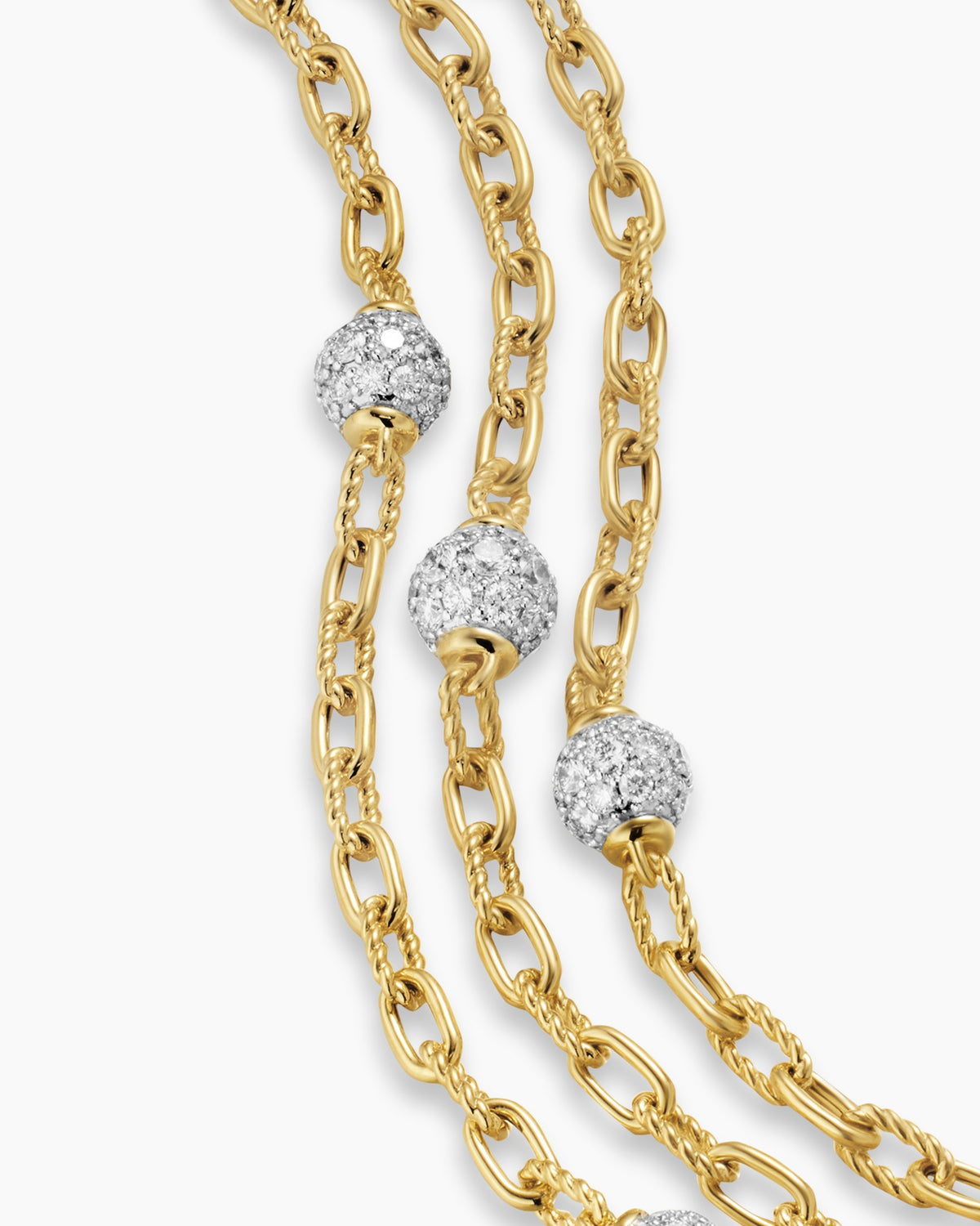 David Yurman DY Madison Pavé Bead Multi Row Chain Bracelet David Yurman Women’s