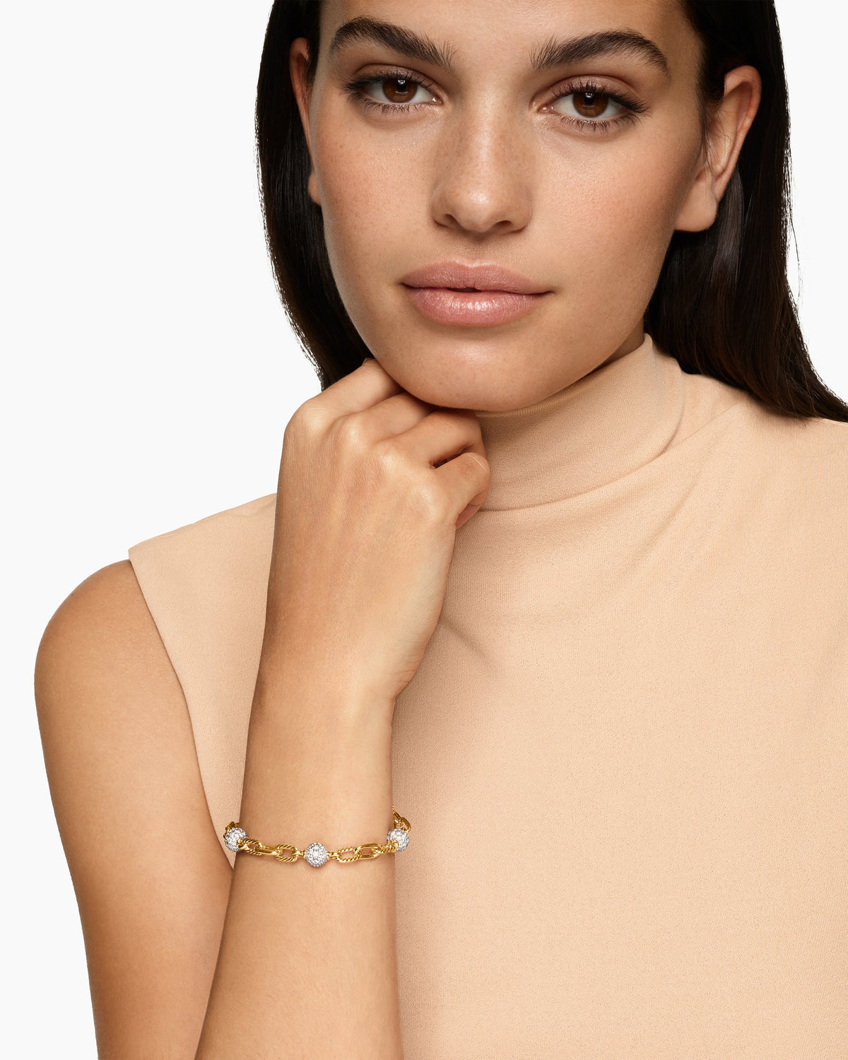 David Yurman DY Madison Pavé Bead Chain Bracelet David Yurman Women’s