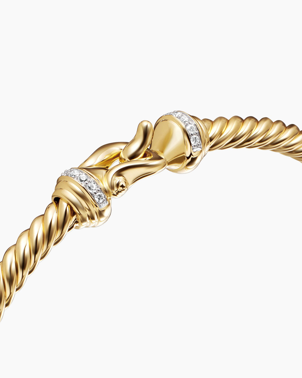 David Yurman Buckle Cablespira Flex Bracelet in 18K Yellow Gold with Diamonds, 3.5mm David Yurman Women’s