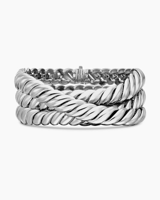 David Yurman Sculpted Cable Triple Wrap Bracelet in Sterling Silver, 8.5mm David Yurman Women’s