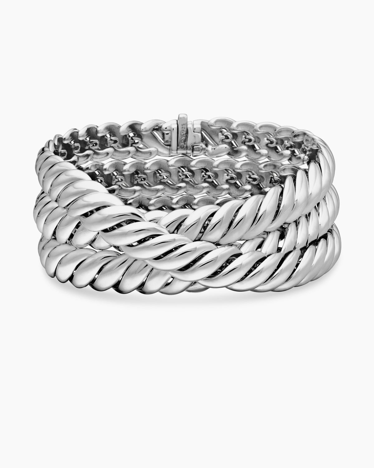 David Yurman Sculpted Cable Triple Wrap Bracelet in Sterling Silver, 8.5mm David Yurman Women’s