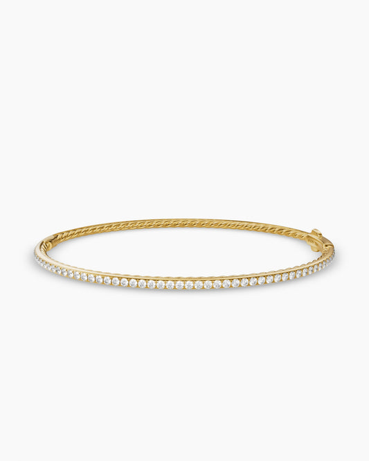 David Yurman Micro Pavé Bracelet in 18K Yellow Gold with Diamonds, 2mm David Yurman Women’s